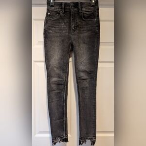 We the Free People Womens Distressed Black Jeans Size 26 99% Cotton Super Cute